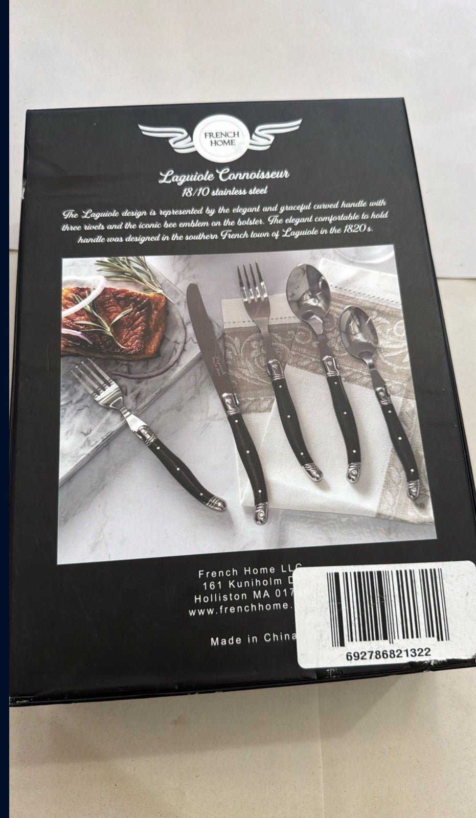 Laguiole French Home 20 Piece Flatware Set, Ivory, 18/10 Stainless Steel