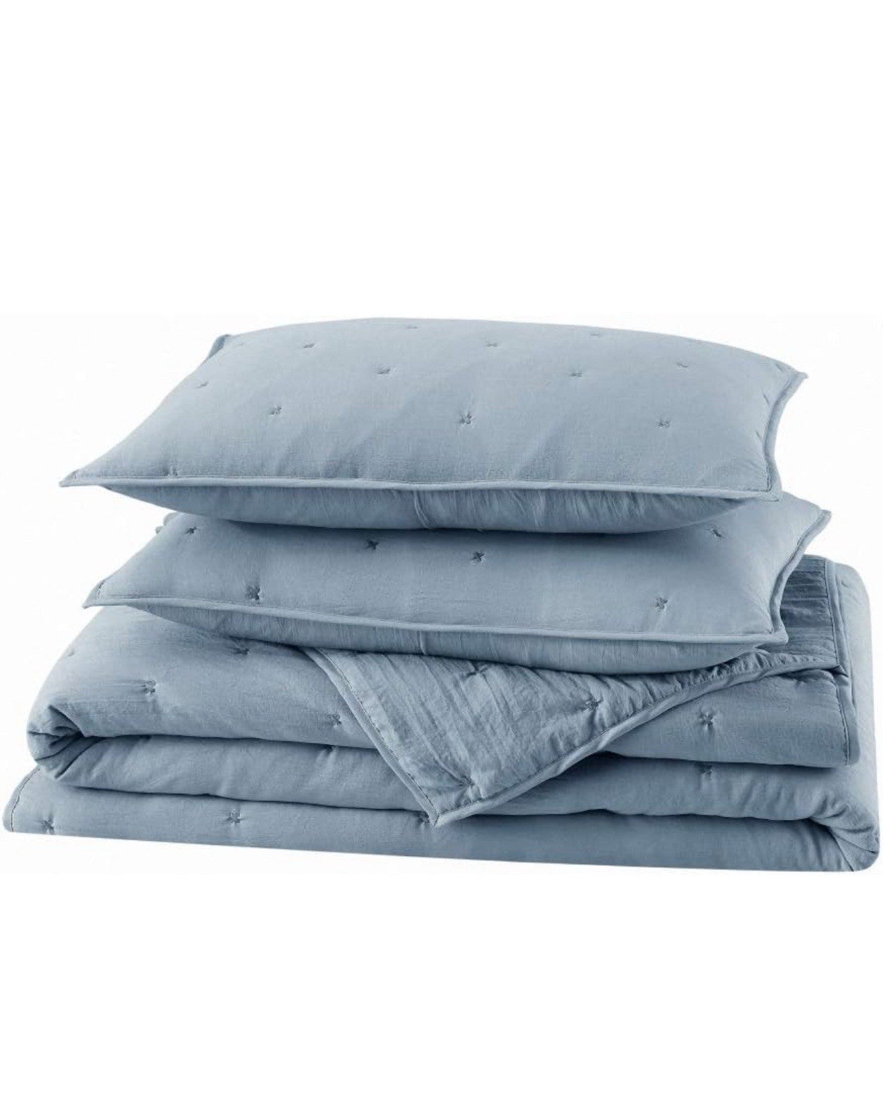 Sky Core Coverlet Set Full/Queen 3-Piece 100% Cotton Machine Washable