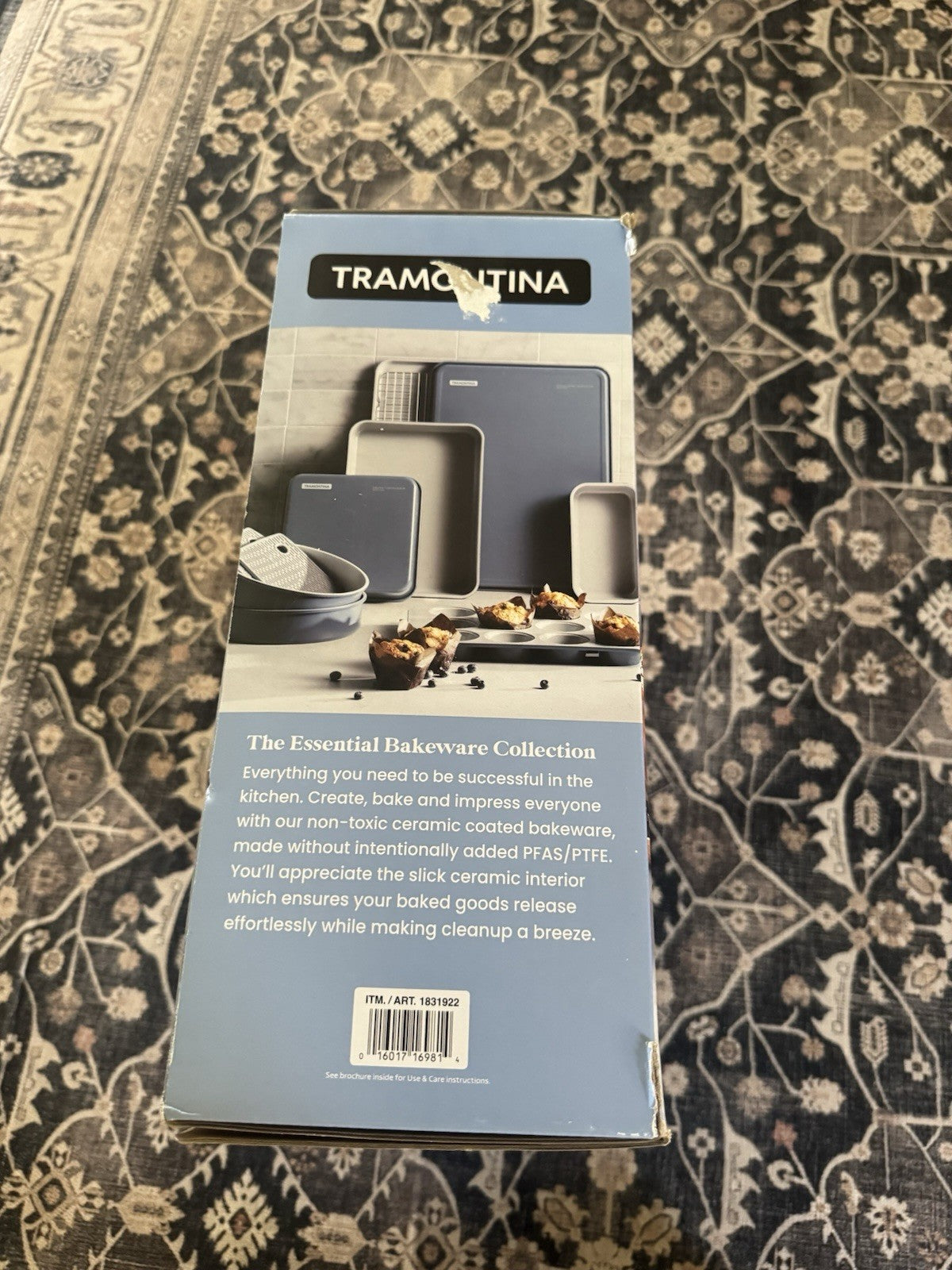 Tramontina Ceramic Bakeware Set 9-Piece Blue Plus 2 Silicone Trivets New
