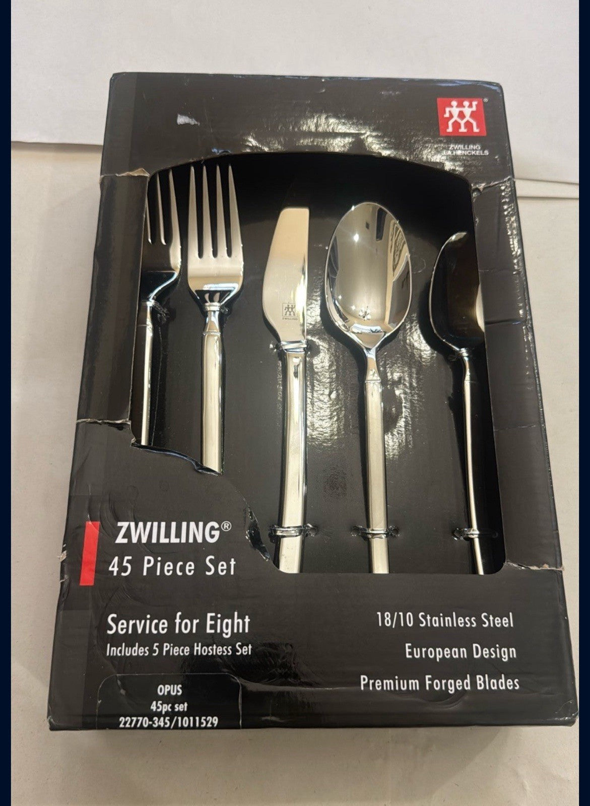 ZWILLING J.A. Henckels King 45-Piece 18/10 Stainless Steel Flatware Set NEW