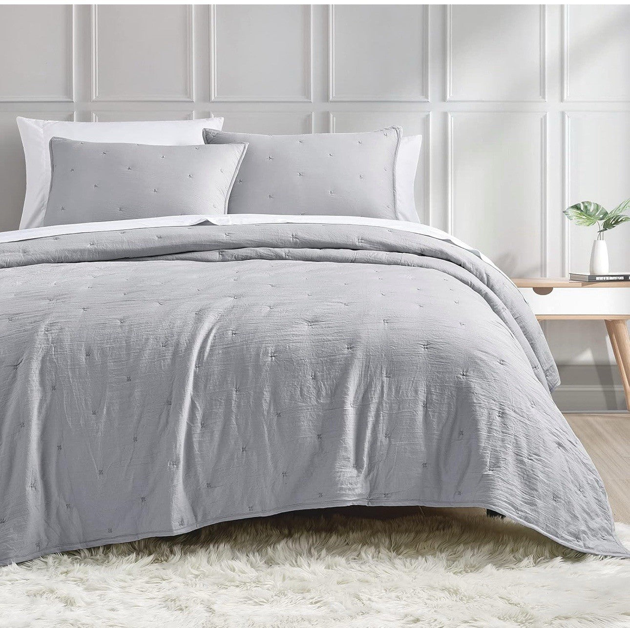 Sky Twin Tufted Quilted Coverlet and Sham Set - Exclusive