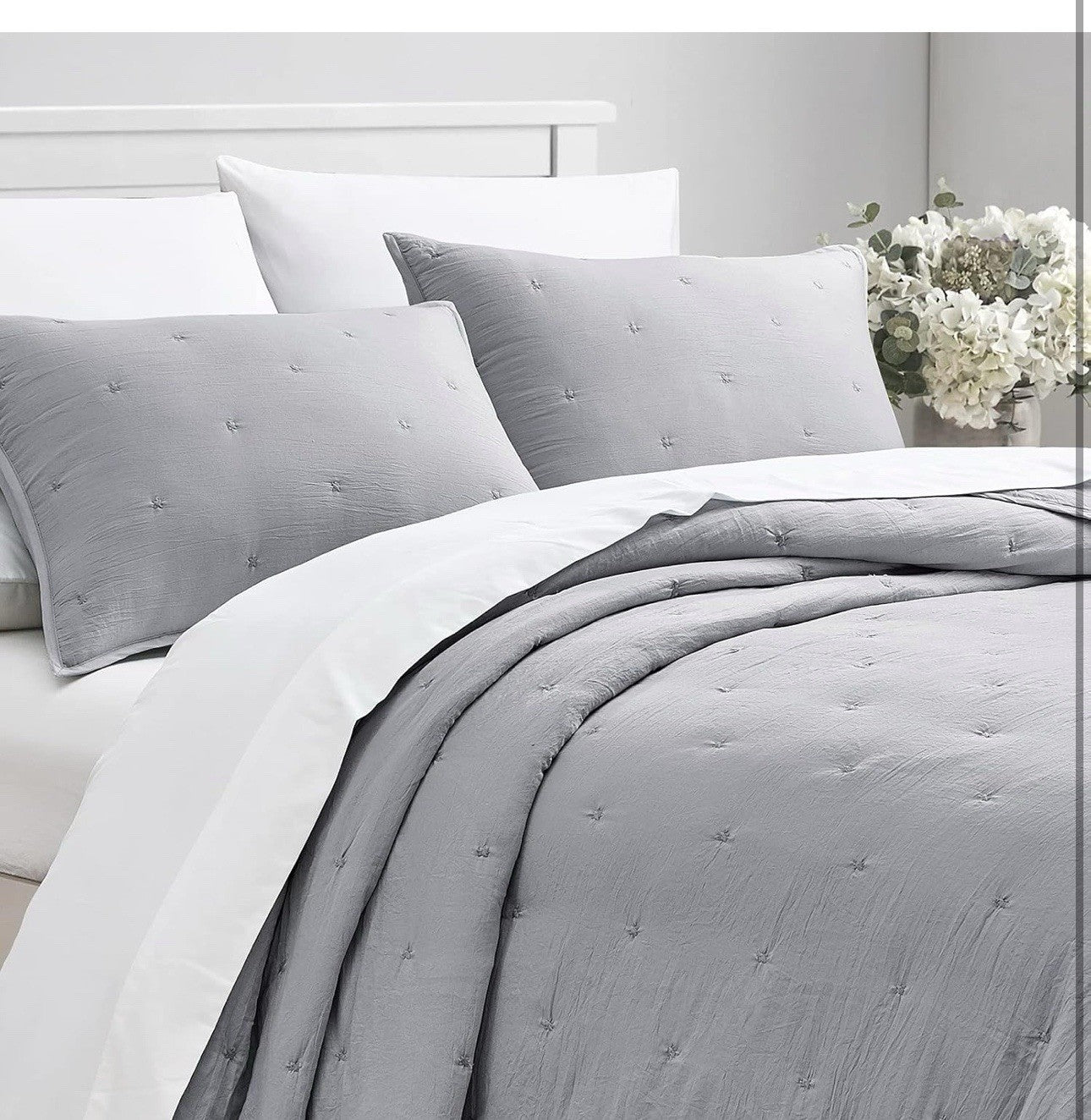 Sky Twin Tufted Quilted Coverlet and Sham Set - Exclusive
