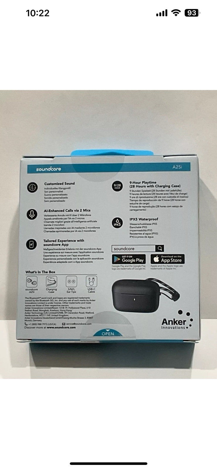 Sound Core By Anker Wireless Earbuds