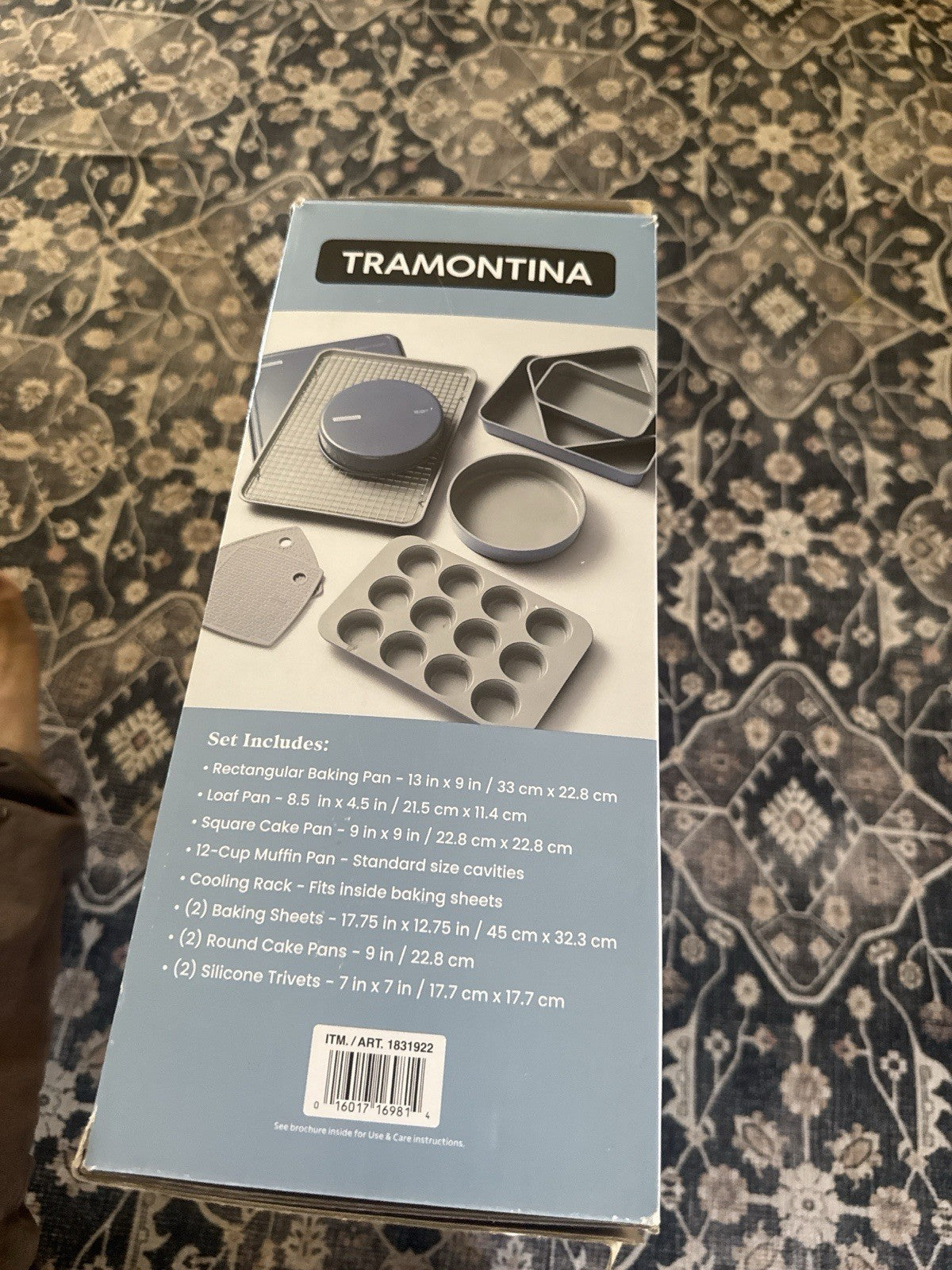 Tramontina Ceramic Bakeware Set 9-Piece Blue Plus 2 Silicone Trivets New