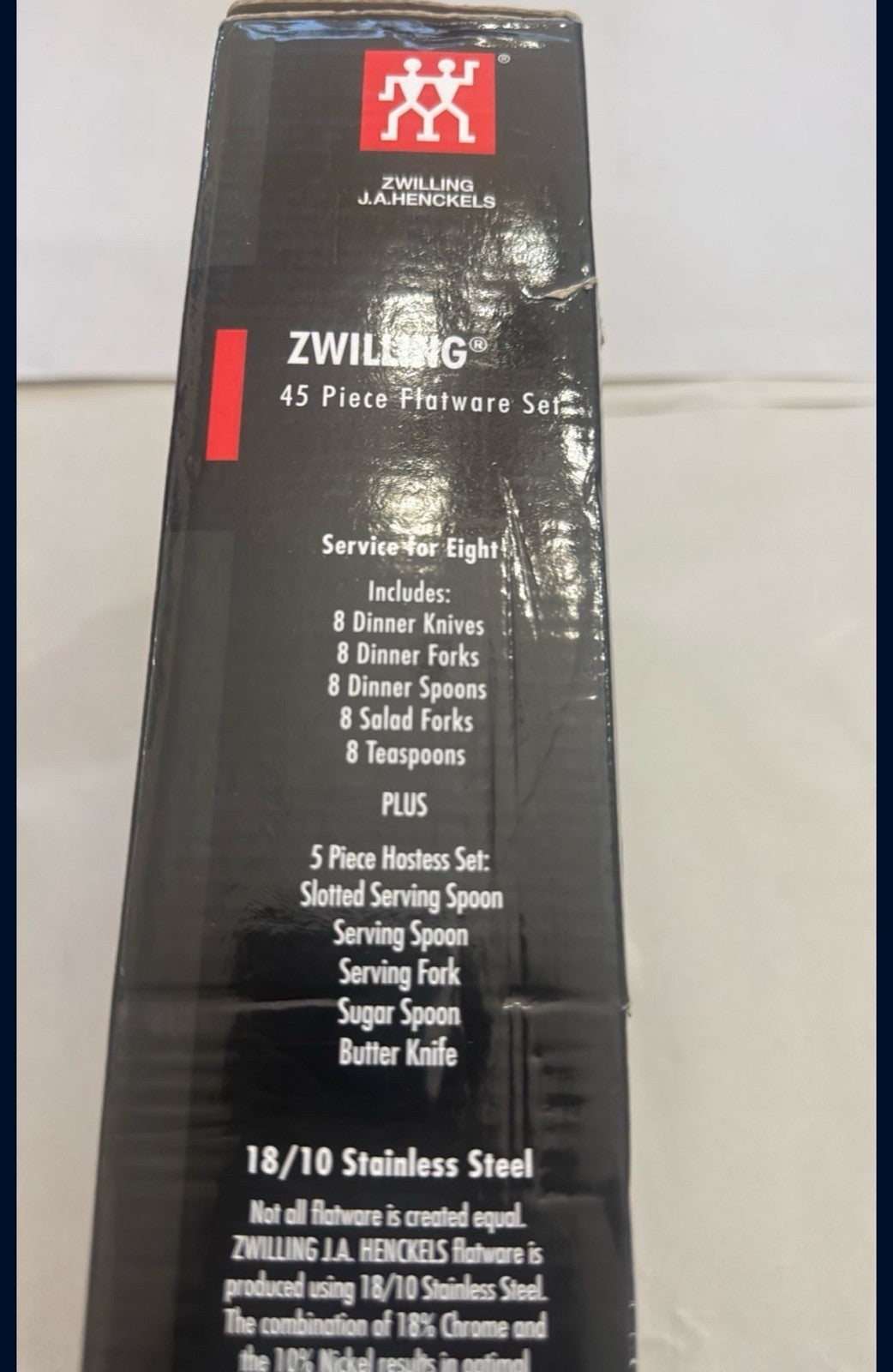 ZWILLING J.A. Henckels King 45-Piece 18/10 Stainless Steel Flatware Set NEW