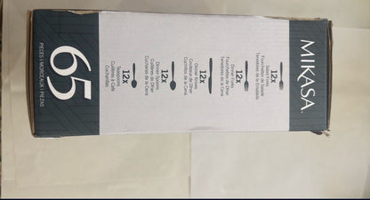 Mikasa 65-Pc Gold Accent 18/10 Stainless Flatware Set Service for 12 – New