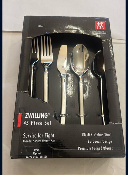 ZWILLING J.A. Henckels King 45-Piece 18/10 Stainless Steel Flatware Set NEW
