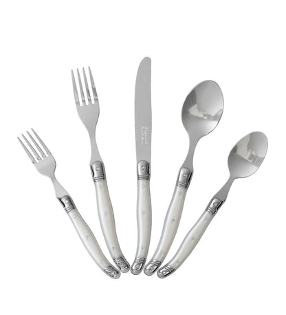 Laguiole French Home 20 Piece Flatware Set, Ivory, 18/10 Stainless Steel