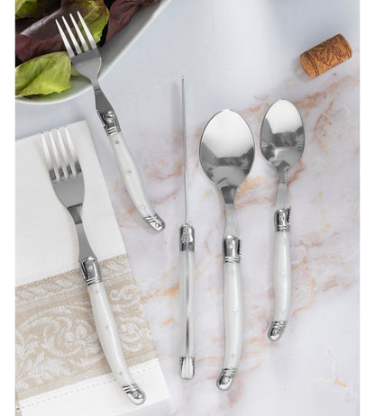 Laguiole French Home 20 Piece Flatware Set, Ivory, 18/10 Stainless Steel