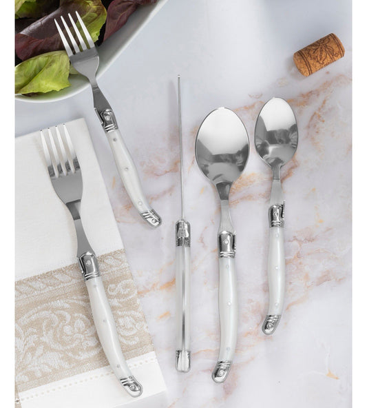 Laguiole French Home 20 Piece Flatware Set, Ivory, 18/10 Stainless Steel