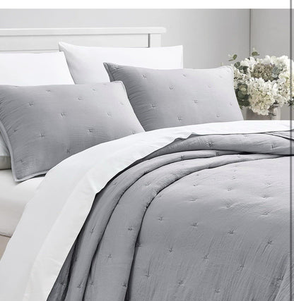 Sky Twin Tufted Quilted Coverlet and Sham Set - Exclusive