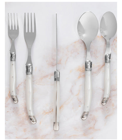 Laguiole French Home 20 Piece Flatware Set, Ivory, 18/10 Stainless Steel