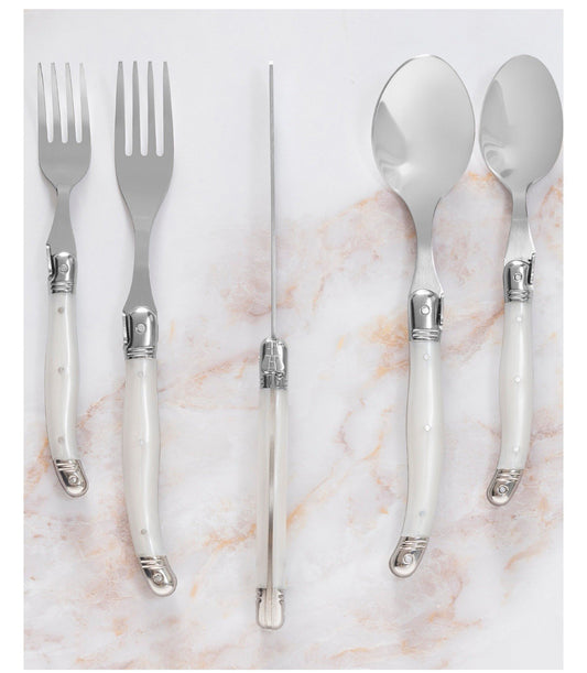 Laguiole French Home 20 Piece Flatware Set, Ivory, 18/10 Stainless Steel