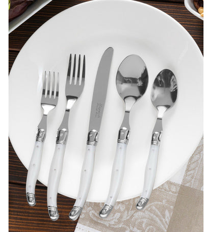 Laguiole French Home 20 Piece Flatware Set, Ivory, 18/10 Stainless Steel