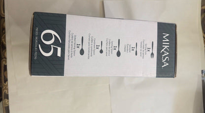 Mikasa 65-Pc Gold Accent 18/10 Stainless Flatware Set Service for 12 – New